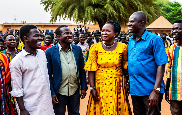 부르키나파소의 문화 정책 및 예술 지원 프로그램 - FESPACO Celebration**
"A vibrant scene at FESPACO, the Panafrican Film and Television Festival of O...