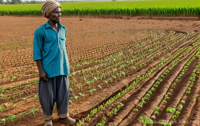 부르키나파소의 농업 및 주요 작물 - Resilience in the Face of Climate Change: A Burkinab&eacute; Farmer's Determination**
A wide shot capturing...
