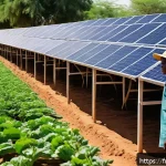 Home 17 부르키나파소에서 인기 있는 직업군 - A vibrant modern agricultural scene in rural Burkina Faso, featuring young farmers wearing modest cl...